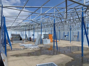 台中工廠外牆穿鐵衣施工中照片